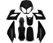 Carrosserie M&eacute;caboite Derbi 50 Senda DRD Racing 2008➔ Noir Brillant (KIT 8 pieces)