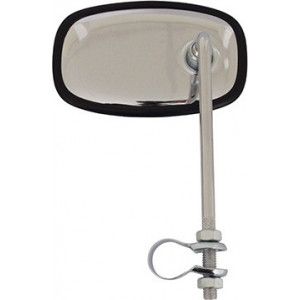 R&eacute;tro Cyclo Universel Vintage Rectangle ACIER Chrome Reversible (H111mm, L66mm, &Oslash; Collier 22mm) (x1)