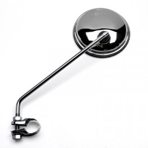 R&eacute;tro Cyclo Universel Reversible Peugeot / Motob&eacute;cane / MBK Rond Chrom&eacute; - &Oslash; 105 / Tige &Oslash; 8 + Collier 22mm - Homologu&eacute;