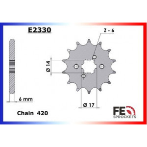 Pignon Sortie de Boite Derbi Euro 2 / Euro 3 2006➔ GPR Senda X-treme DRD SMT RS5 RX50 420 renforc&eacute; // Dents au choix