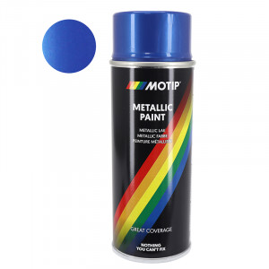 Bombe Peinture Acrylique Bleu M&eacute;tallis&eacute; Spray 400ml -Motip Pro-