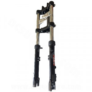 Fourche EBR Master Noire MBK 51 / Peugeot 103 &Oslash; 28mm Alu Hydraulique Racing (Frein a Disque)