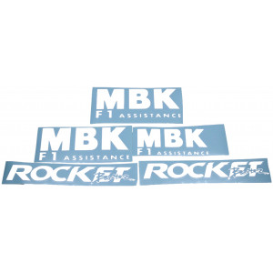 Kit D&eacute;co Scooter MBK Booster Rocket F1 Blanc / Rose Complet (Reproduction)