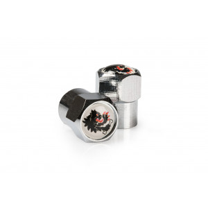 Bouchon de Valve Inox Malossi logo Lion avec joint Universel Cyclo Scooter Moto Auto - la Paire