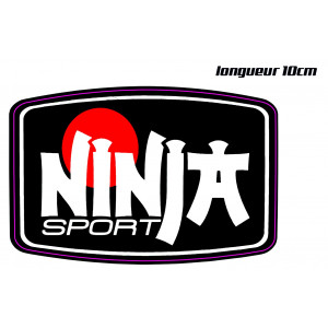 Autocollant Ninja Sport Rectangle L10cm