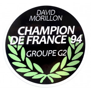 Autocollant Ninja Logo David Morillon Champion de France 94 G2 &Oslash; 5cm