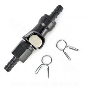 Raccord de Couplage Rapide Durite Essence &Oslash; 5-6mm - Connecteur (Noir ou bleu)