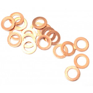 Rondelle Joint Cuivre &Oslash; 6mm &eacute;p. 1mm - 6x10x1mm - Etanch&eacute;it&eacute; Moteur (unit&eacute;)