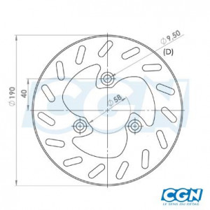 Disque Frein Scooter Avant NG TKR / Trekker Vivacity Elyseo / Typhoon / NRG➔ 99 / Sym (d.190)