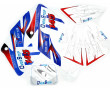 Kit D&eacute;co Autocollant Dirt Bike / Pit Mistral OverStep 145 Bleu Blanc Rouge