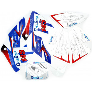 Kit D&eacute;co Autocollant Bleu Dirt Bike / Pit Mistral OverStep 145
