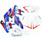 Kit D&eacute;co Autocollant Dirt Bike / Pit Mistral OverStep 145 Bleu Blanc Rouge
