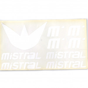 Planche D&eacute;cors Autocollant Marque Mistral Comp&eacute;tition Blanc