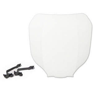 T&ecirc;te de Fourche Moto 50cc Plaque Num&eacute;ro Cross YZ Blanche avec Fixation