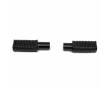 Repose Pied Noir Plat Cyclo Mobylette MBK / Peugeot Fixation sur Axe Poulie P&eacute;dalier (Paire)