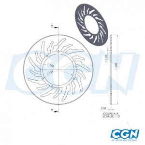 Disque Frein Moto 50cc Avant NG XLimit / DT50 R 2003➔ (d.240)