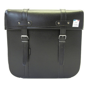 Sacoche Cyclo Solex Cuir Noir Sporfabric R40 &agrave; Sangle 33x32x14 cm (Paire)