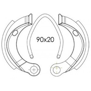 Machoire Frein Cyclo 90x20 MBK 51 Magnum / Peugeot 103 - Roue Grimeca Avant / Arri&egrave;re - Qualit&eacute; Origine