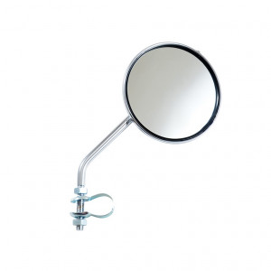 R&eacute;tro Cyclo Universel Rond &Oslash; 100mm Chrome M8 reversible + Collier de Guidon - Ajustable en Hauteur