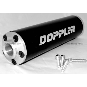 Silencieux de Pot Doppler Racing Universel Alu Noir Court Cyclo G1-G2 / Moto 50cc (Bidalot Yasuni Tecnigas)