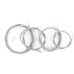 Kit Cable Complet Gris Solex 5000 et 3800 Hongrois - Gaz + Frein + D&eacute;compresseur
