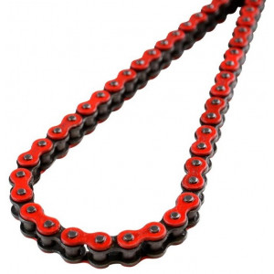 Chaine Cyclo 415 KMC Renforc&eacute; Rouge - 120 Maillons - Peugeot 103 / MBK 51