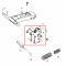 Support Moteur inférieur Peugeot 103 Vogue Après 1995 (OEM 765553) - Butée ressort