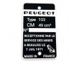Plaque Constructeur Peugeot Type Mine 103 du 7 Juillet 1971 (Vierge)
