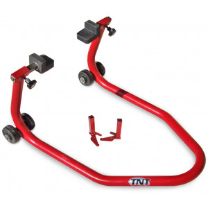 B&eacute;quille de Stand / Leve Moto Arri&egrave;re Universel Renforc&eacute; Rouge R&eacute;glable TNT LM01