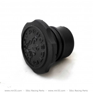 Bouchon R&eacute;servoir Peugeot 103 - &Oslash; 30mm Plastique Noir avec Logo Lion
