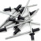 Rivet Alu/Acier Ø3.2 x 6 Noir pour Plaque de Pot Ninja, NSCS, Progun