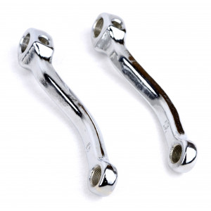 Paire de Manivelle P&eacute;dalier 140mm MBK 51 41 Mobylette Motob&eacute;cane Chrome - D&eacute;port 40mm