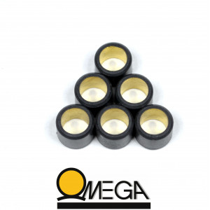 Jeu de 6 Galets Renforc&eacute; Omega &Oslash; 16x13 - 21 Grammes / 3.50g (Peugeot / Piaggio / Malossi)