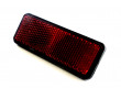 Catadioptre Rectange Rouge Universel Moto Cyclo plat &agrave; visser 88mm x 35mm - 1 fixation M6