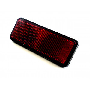 Catadioptre Rectangle Rouge Universel Moto Cyclo plat &agrave; visser 88mm x 35mm - 1 fixation M6