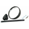 Rétro Universel Cyclo Peugeot / Motobécane / MBK Rond Noir Ø102 - Tige M8 Chrome / Noir - Ht. 200mm