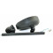 Rétro Universel Cyclo Peugeot / Motobécane / MBK Rond Noir Ø102 - Tige M8 Chrome / Noir - Ht. 200mm