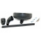 Rétro Universel Cyclo Peugeot / Motobécane / MBK Rond Noir Ø102 - Tige M8 Chrome / Noir - Ht. 200mm