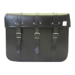 Sacoche Cyclo Solex Cuir Noir Sporfabric R80 renforc&eacute;e Noir 43x33x16 cm (Paire)
