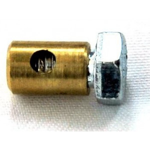 Serre cable Poign&eacute;e de Gaz / Starter Cyclo - Laiton &Oslash; 5.5mm Lg.8mm Per&ccedil;age 2.2mm