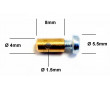 Serre cable Poign&eacute;e de Gaz / Starter Cyclo - Laiton &Oslash; 4mm Lg.8mm Per&ccedil;age 1,6mm