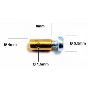 Serre cable Poign&eacute;e de Gaz / Starter Cyclo - Laiton &Oslash; 4mm Lg.8mm Per&ccedil;age 1,6mm