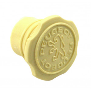 Bouchon R&eacute;servoir Peugeot 103 - &Oslash; 30mm Plastique Cr&egrave;me avec Logo Lion