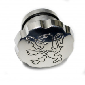 Bouchon Reservoir Alu Peugeot 103 - &Oslash;30mm avec Logo Lion Usin&eacute;