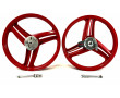 Jantes Type Grimeca 17P Rouge Peugeot 103 RCX SPX CLIP Alu 3 h&eacute;lices - Avant / Arri&egrave;re