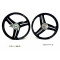Jantes Type Grimeca 17P Noire Peugeot 103 RCX SPX CLIP Alu 3 hélices - Avant / Arrière