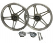 Jantes Peugeot 103 Grise 17 Type Bernardi Alu - SP MVL Vogue Alu 5 Batons Paire Avant / Arri&egrave;re