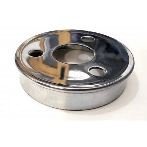 Capsule &agrave; Bourrelet 3 trous chrom&eacute; &Oslash;57.2 x 21mm - Silencieux &Oslash;60 Ninja / Omega / MVT