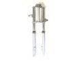 Fourche Peugeot 103 SPX RCX FOX PRO Clip R&eacute;servoir 5L Grise Type Origine (Fixation GB Basse)