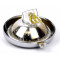 Phare chromé vitre Jaune D.125mm casquette chromée support de compteur (60mm)